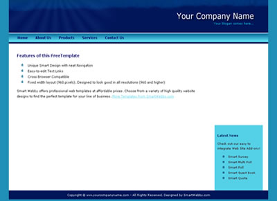 Free Dreamweaver Template 6 [Business] - 1024px screen width view