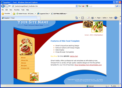  Template 7 [Food] - 1024px screen width view