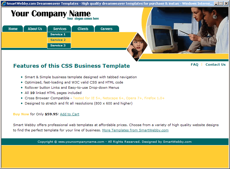 Dreamweaver CSS Template 129 [Business] - Actual Size Screenshot for 800px screen width