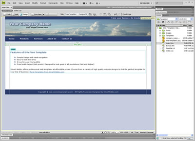 Free Dreamweaver Template 1 [Business] - Adobe Dreamweaver View