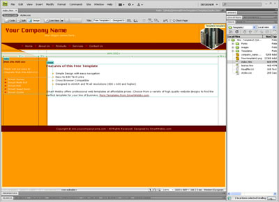 Free Dreamweaver Template 2 [Business] - Adobe Dreamweaver View