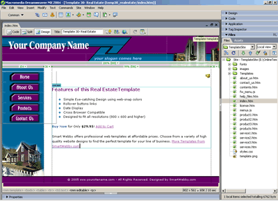 Template 30 [Real Estate] - Adobe Dreamweaver View