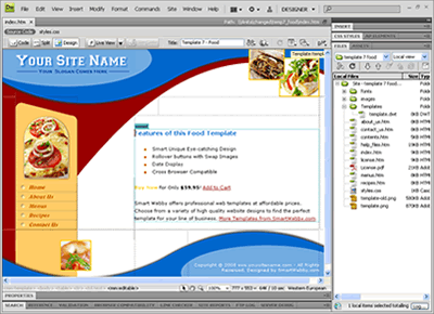  Template 7 [Food] - Adobe Dreamweaver View