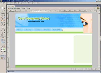 CSS Template 111 [Business] - Adobe Fireworks View