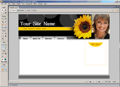 Template 118 [Personal/General] - Adobe Fireworks View