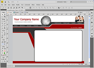 Template 11 [Business] - Adobe Fireworks View