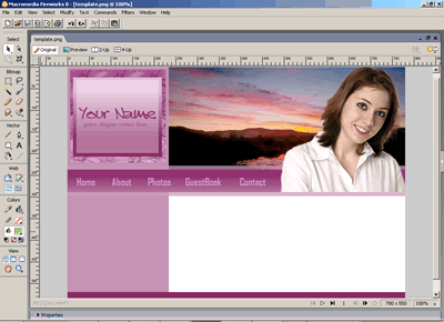 CSS Template 133 [Personal] - Adobe Fireworks View