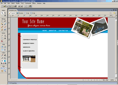 Template 134 [Real Estate] - Adobe Fireworks View