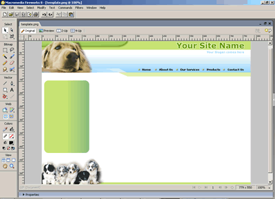 Template 135 [Pets] - Adobe Fireworks View