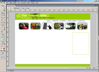 Template 136 [Photography] - Adobe Fireworks View