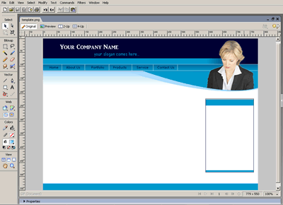 CSS Template 137 [Business] - Adobe Fireworks View