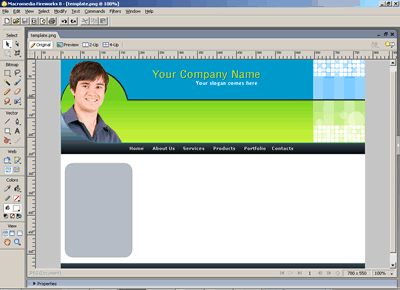 CSS Template 138 [Business] - Adobe Fireworks View