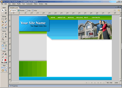 Template 143 [Real Estate] - Adobe Fireworks View