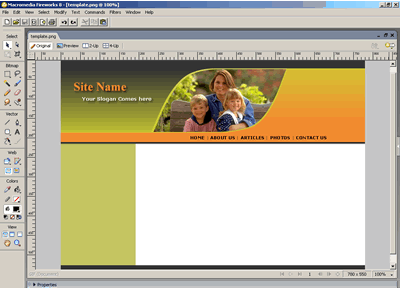 CSS Template 144 [Family/General] - Adobe Fireworks View