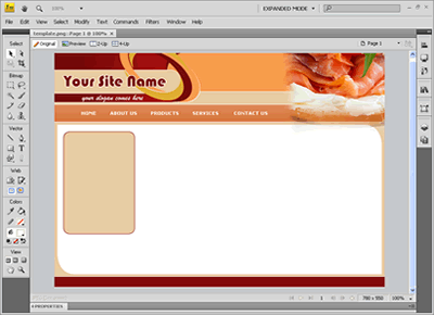Template 174 [Food] - Adobe Fireworks View
