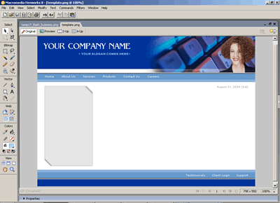 Template 17 [Flash/Business] - Adobe Fireworks View
