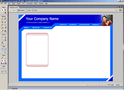 Template 25 [Business] - Adobe Fireworks View