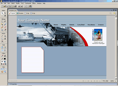 Template 39 [Travel] - Adobe Fireworks View