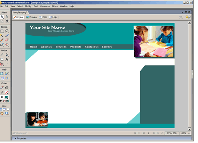 Template 52 [Education/Kids] - Adobe Fireworks View
