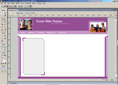 Template 53 [Education/Kids] - Adobe Fireworks View