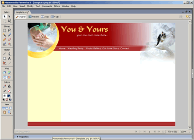 Template 57 [Personal/Wedding] - Adobe Fireworks View