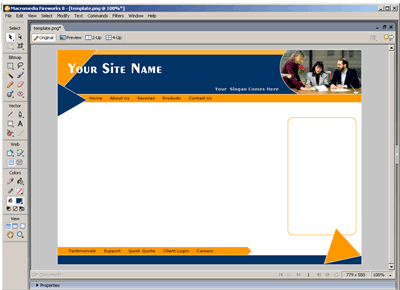 Template 59 [Business/General] - Adobe Fireworks View