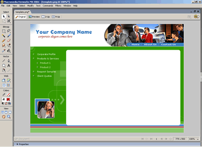 Template 5 [Business] - Adobe Fireworks View
