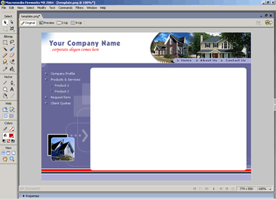 Template 5 [Real Estate] - Adobe Fireworks View