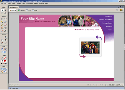 Template 6 [Family/Personal] - Adobe Fireworks View