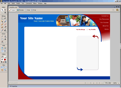 Template 6 [Education/Kids] - Adobe Fireworks View