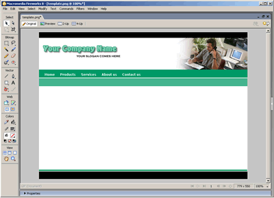 Template 75 [Business] - Adobe Fireworks View