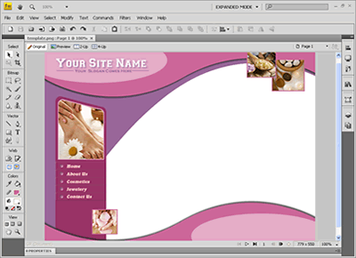  Template 7 [Beauty] - Adobe Fireworks View