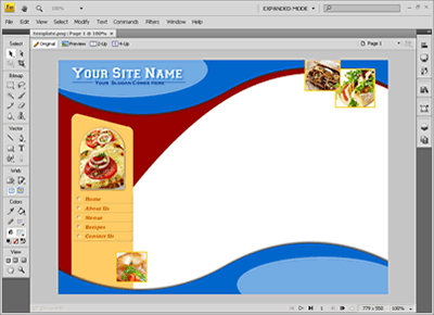  Template 7 [Food] - Adobe Fireworks View