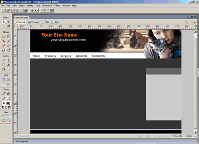 Template 80 [Pets] - Adobe Fireworks View