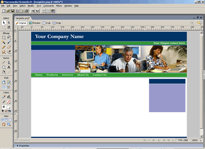 Template 82 [Business] - Adobe Fireworks View