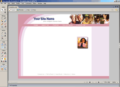 Template 9 [Family/Personal] - Adobe Fireworks View