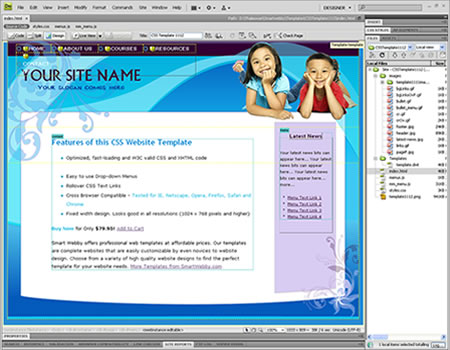 Template 1112 [Kids/General] - Adobe Dreamweaver View