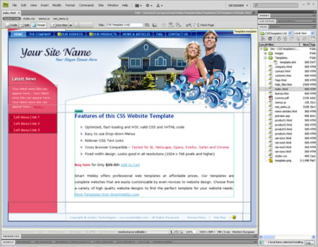 Template 1142 [Real Estate/Family] - Adobe Dreamweaver View