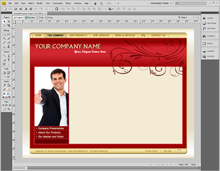 Template 1101 [Business/General] - Adobe Fireworks View