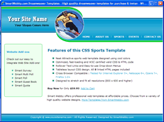 CSS dreamweaver template 140 - sports