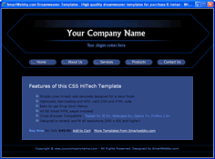 CSS dreamweaver template 170 - hi-tech