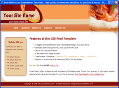 CSS dreamweaver template 174 - food